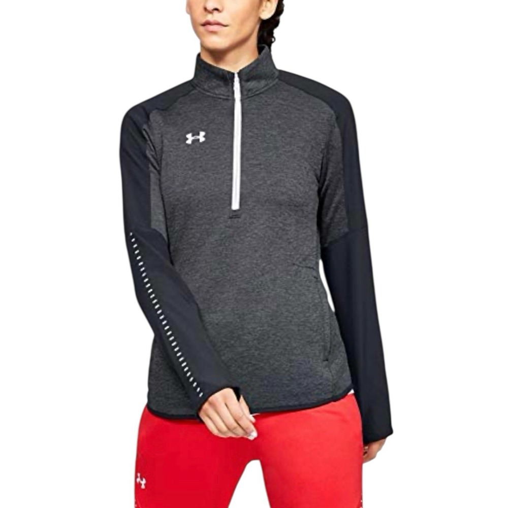 Under Armour Coldgear Reflective Stretch Black Running Pullover Sweatshirt S 409